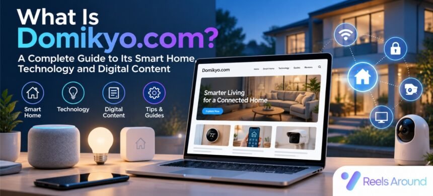 Smart home devices connected to a home Wi-Fi network, showing the technology topics covered by Domikyo.com